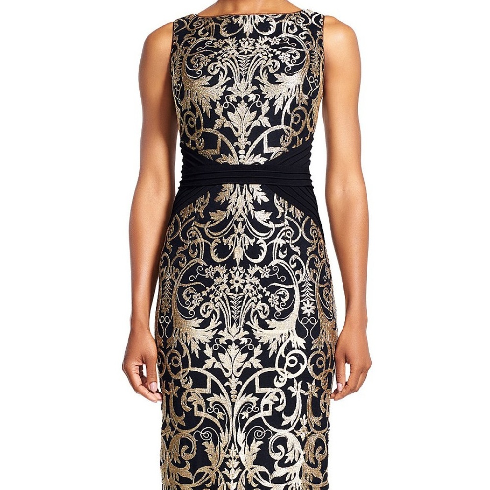 Adrianna-Papell-Metallic-Lace-X-Seam-Sleeveless-